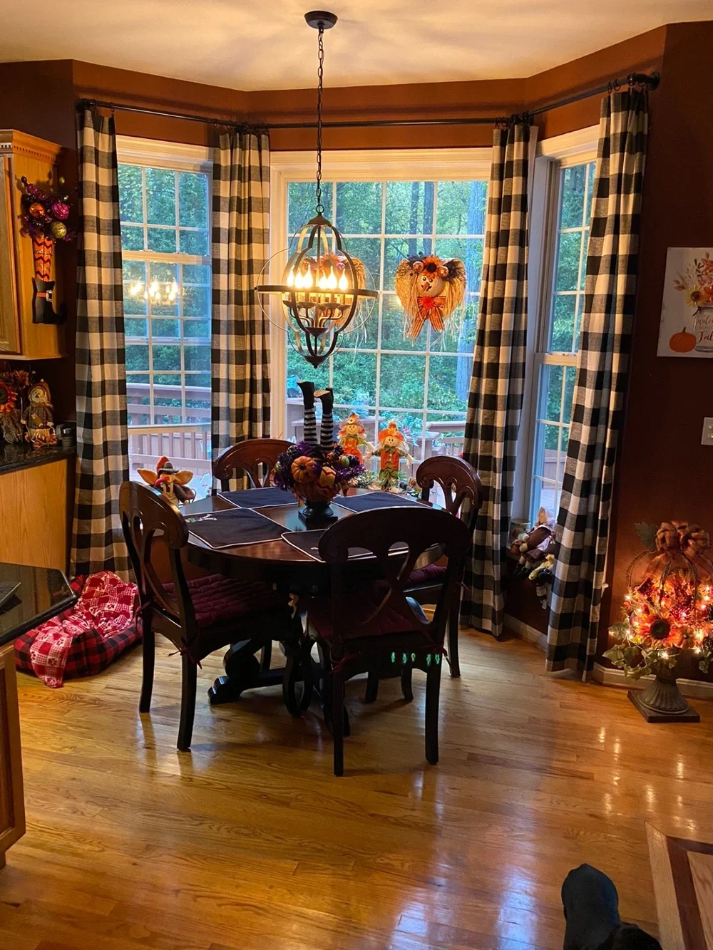 Farmhouse Buffalo Check Window Curtain Panels - Black